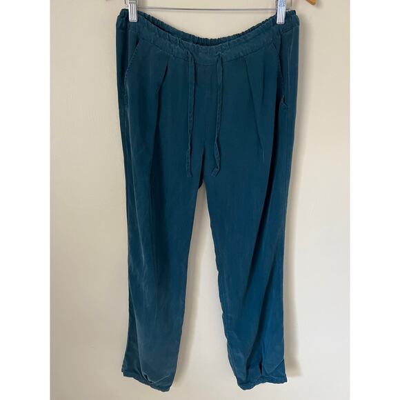 Elk 100% Tencel Drawstring Relaxed Pants Teal Blue Size XS - Picture 1 of 6